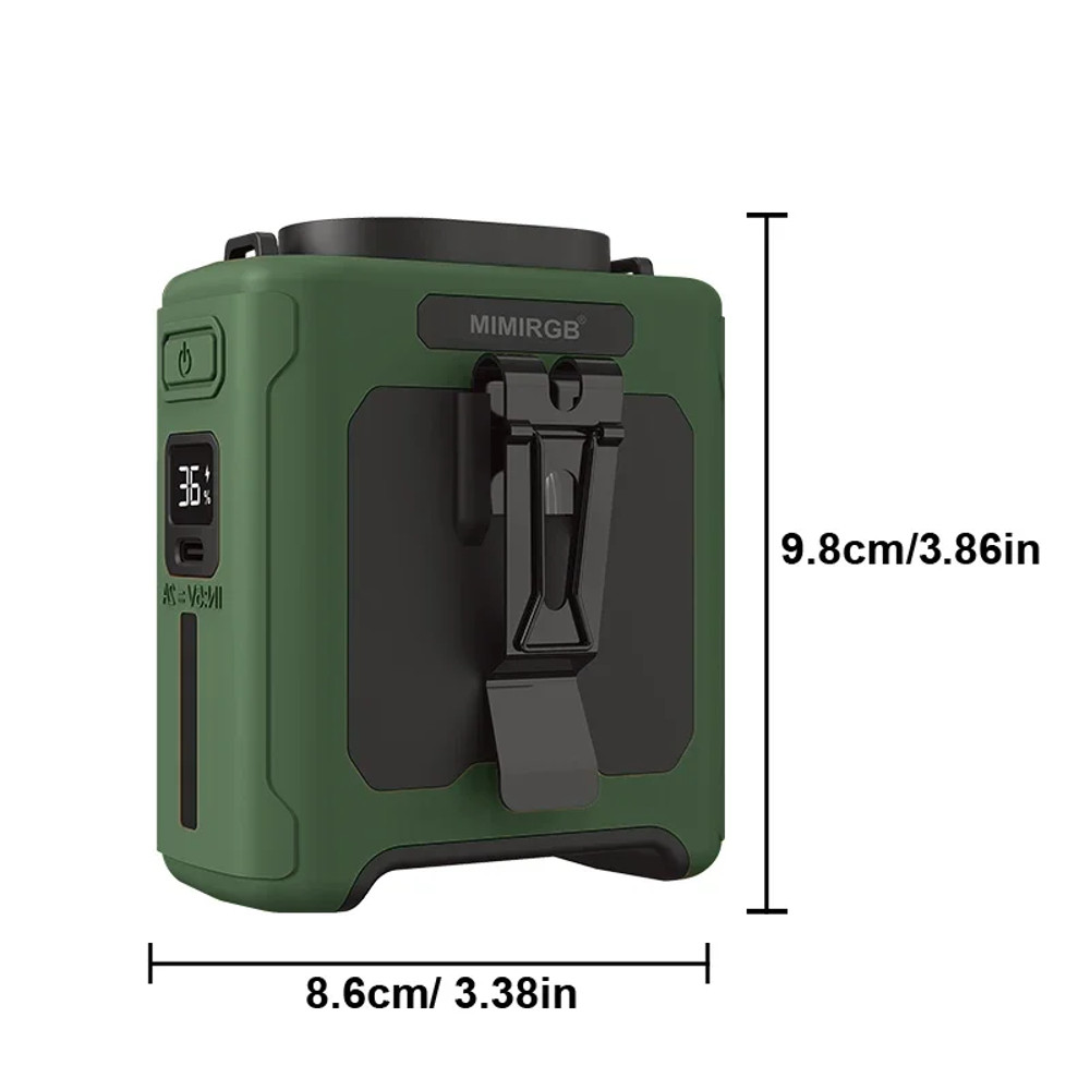 Waist Fan Portable with LED Lighting & Power Bank, Hanging Neck Cooling Fan Speed Strong Airflow for Outdoor Work