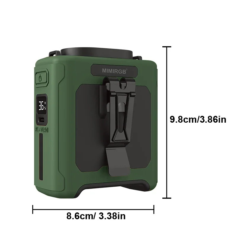 Waist Fan Portable with LED Lighting & Power Bank, Hanging Neck Cooling Fan Speed Strong Airflow for Outdoor Work