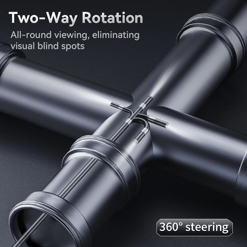 Industrial Rotary Piping Video Endoscope with 360° Articulation Inspection Camera for Car & Smartphone Inspections