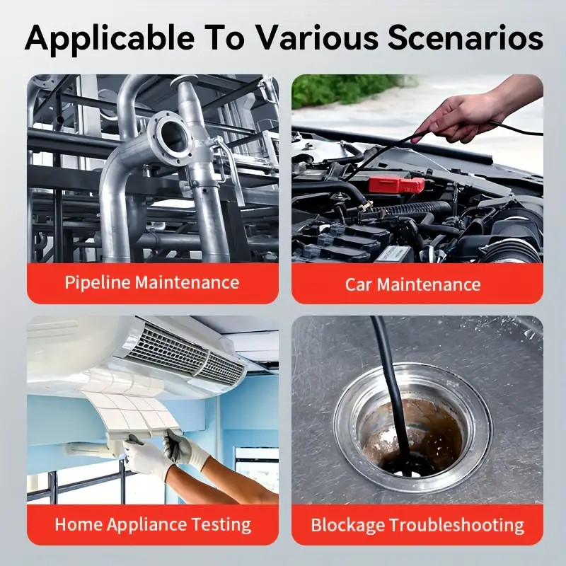 Industrial Rotary Piping Video Endoscope with 360° Articulation Inspection Camera for Car & Smartphone Inspections