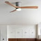 Whisper-Quiet Flush Mount Ceiling Fan with Light , Blade Carved Wood Design, Remote Control & Reversible Motor