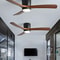 Whisper-Quiet Flush Mount Ceiling Fan with Light , Blade Carved Wood Design, Remote Control & Reversible Motor