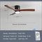Whisper-Quiet Flush Mount Ceiling Fan with Light , Blade Carved Wood Design, Remote Control & Reversible Motor