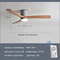 Whisper-Quiet Flush Mount Ceiling Fan with Light , Blade Carved Wood Design, Remote Control & Reversible Motor