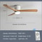 Whisper-Quiet Flush Mount Ceiling Fan with Light , Blade Carved Wood Design, Remote Control & Reversible Motor