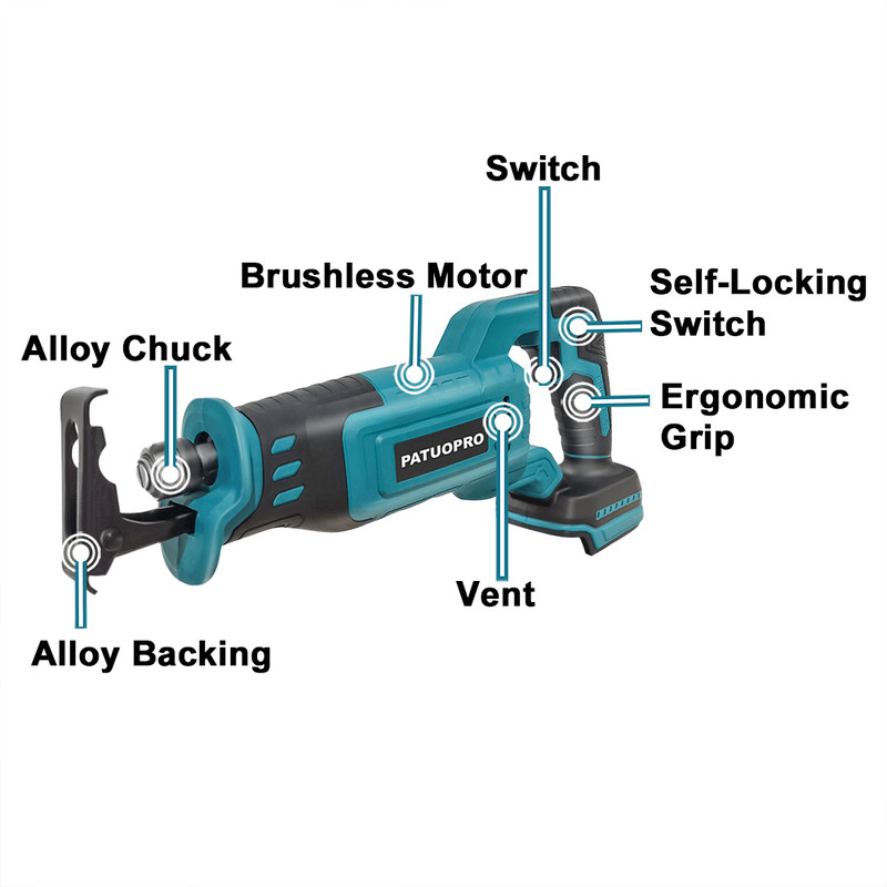 Brushless Reciprocating Saw With Blades Rechargeable Electric Saw For Woodworking Metal Cutting Po 4