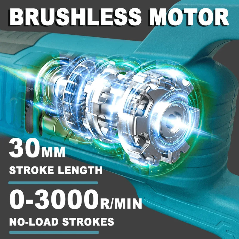 Brushless Reciprocating Saw With Blades Rechargeable Electric Saw For Woodworking Metal Cutting Po 2