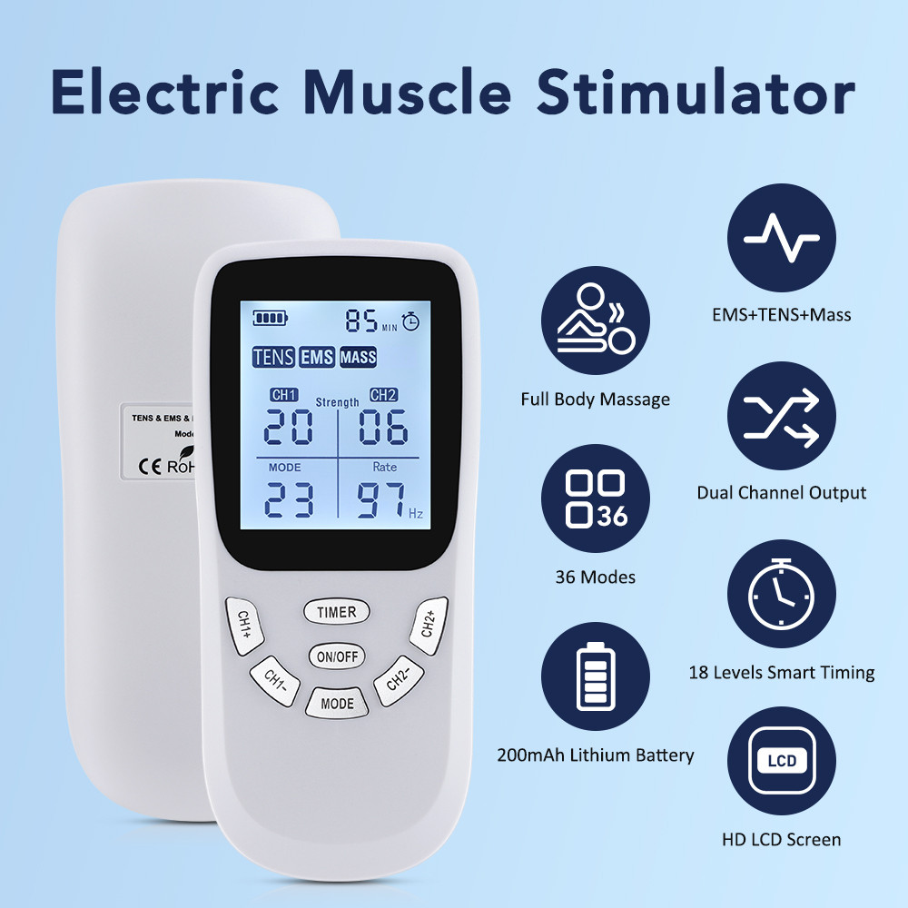 Professional TENS Pulse Physiotherapy Machine Full Body Back Massager Muscle Electrostimulator, Muscle Recovery