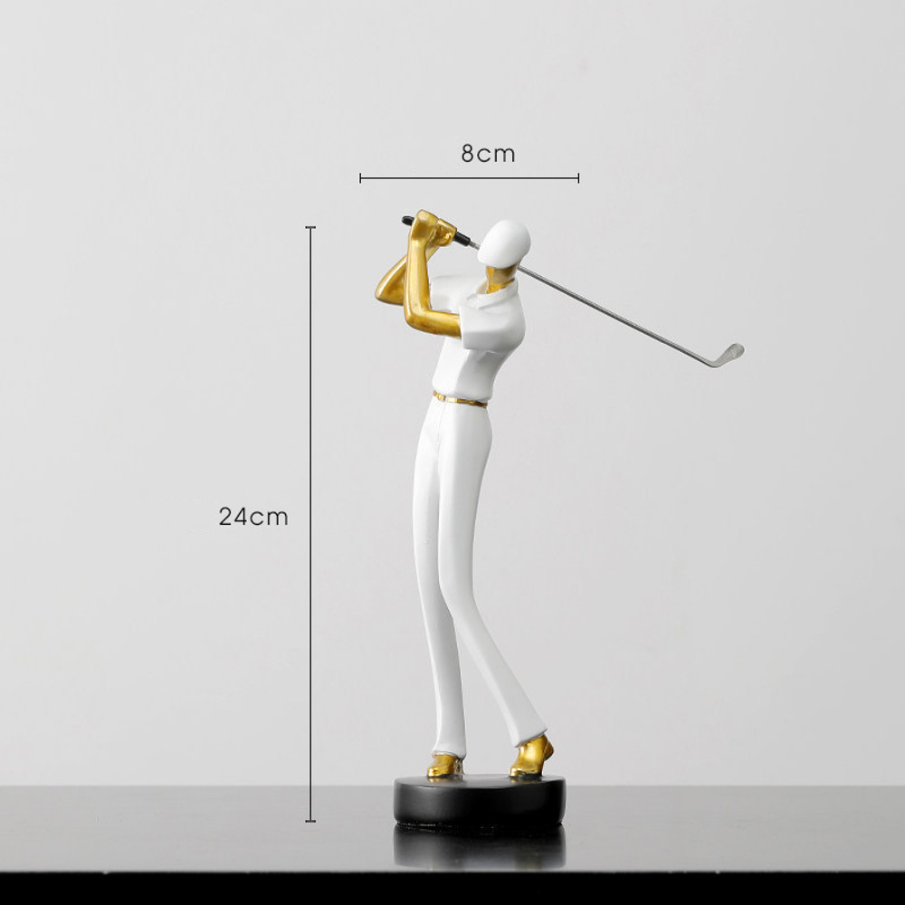 Abstract Creative Golfer Figurines Simple Color Golf Player Model Ornament Sporting Style Decor For 3