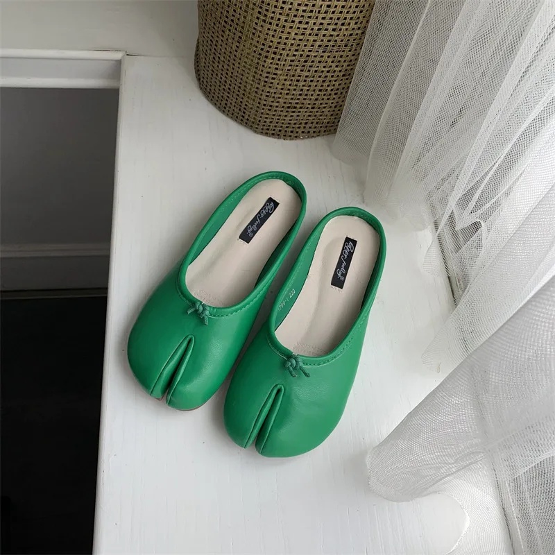 Trendy Womens Pig Hoof Slippers Parted Toe Flat Shoes With NonSlip Rubber Sole For Spring Autumn I 3