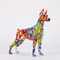 Graffiti Style Doberman Dog Statue Resin Crafts Simple Creative Painted Color Decor For Home Entran 2