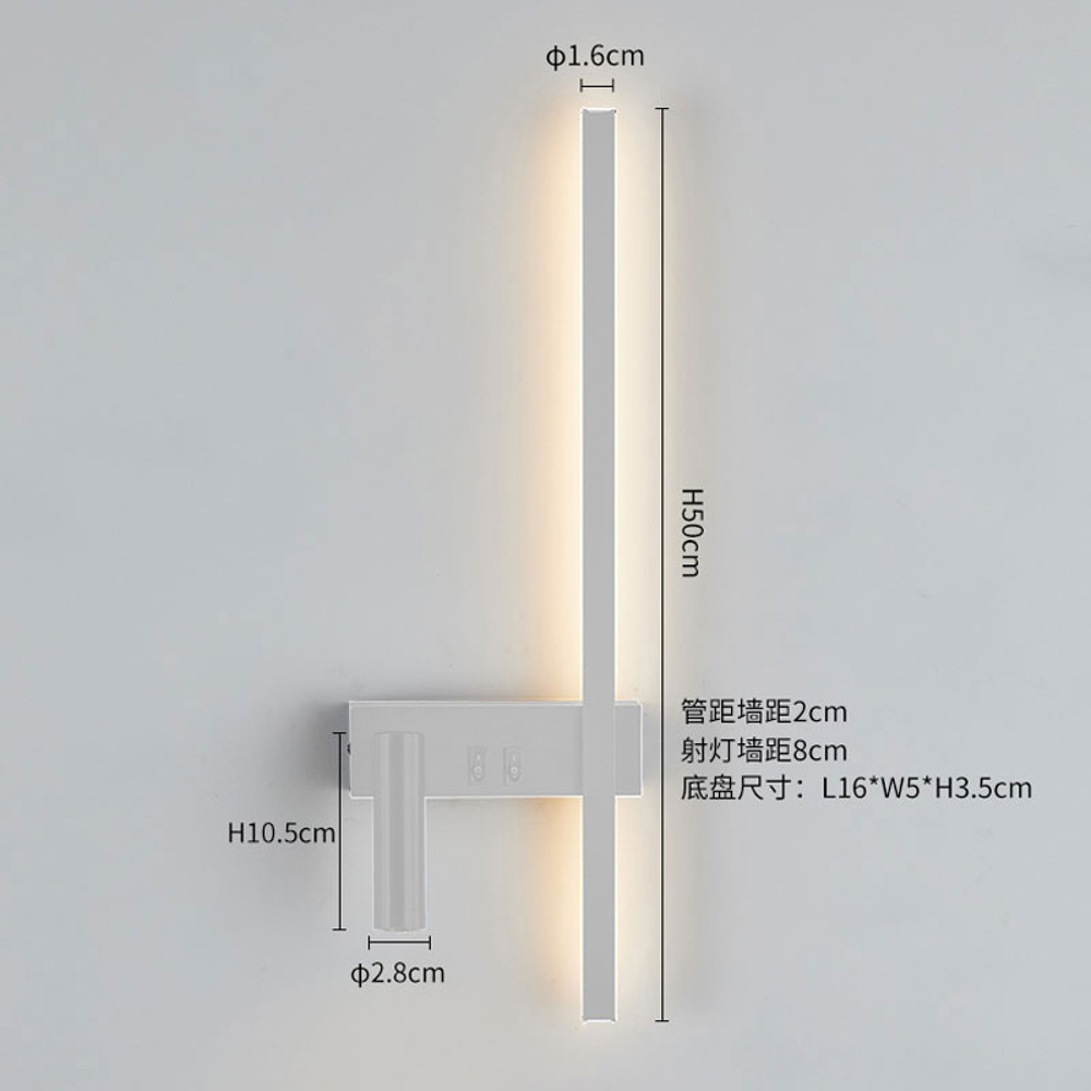 Wall lamp Nordic modern black and white minimalist living room sofa background wall decorative lamp light luxury bedroom bedside
