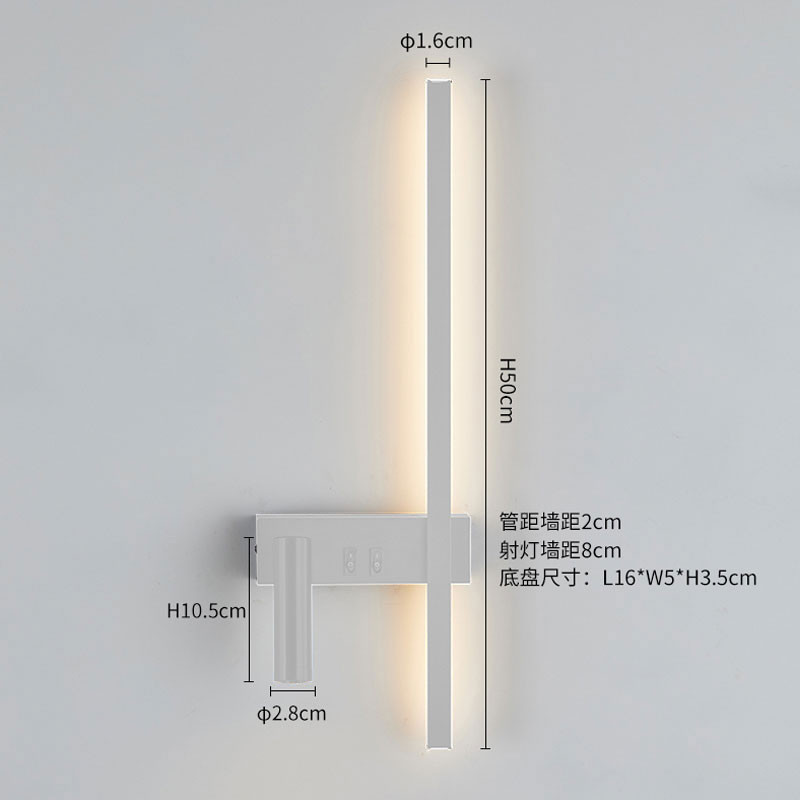 Wall lamp Nordic modern black and white minimalist living room sofa background wall decorative lamp light luxury bedroom bedside