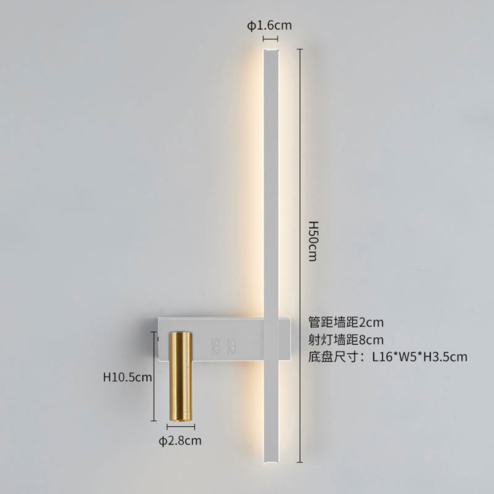 Wall lamp Nordic modern black and white minimalist living room sofa background wall decorative lamp light luxury bedroom bedside