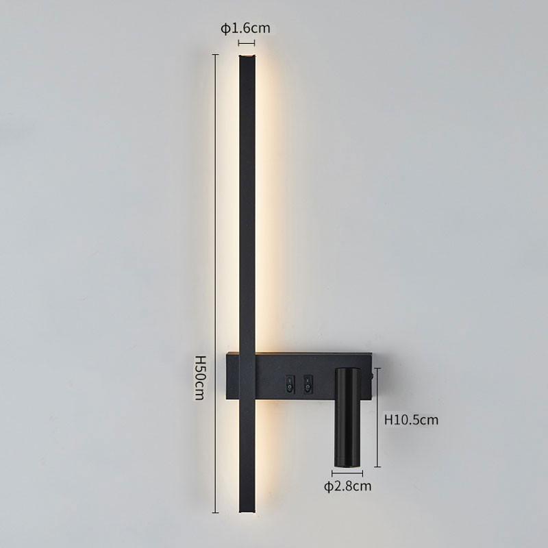 Wall lamp Nordic modern black and white minimalist living room sofa background wall decorative lamp light luxury bedroom bedside