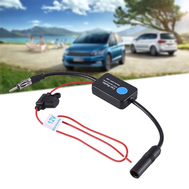 Car Antenna Radio FM Booster Amp, Universal Practical FM Signal Amplifier & Anti-Interference Automobile Parts