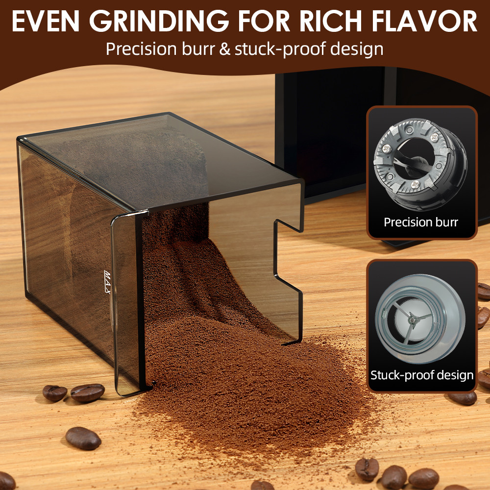 Electric Automatic Burr Mill Coffee Grinder With Adjustable Grind Settings Precision Coffee Bean Gr 3