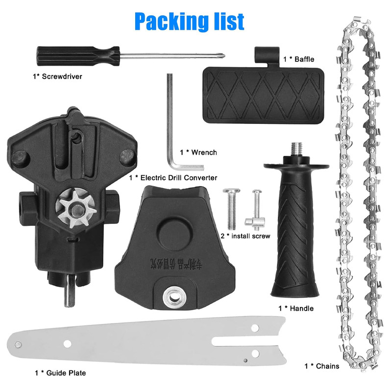 Home Portable Mini Chainsaw Electric Drill Conversion Electric Chain Saw Adapter Tool For Easy Wood 3