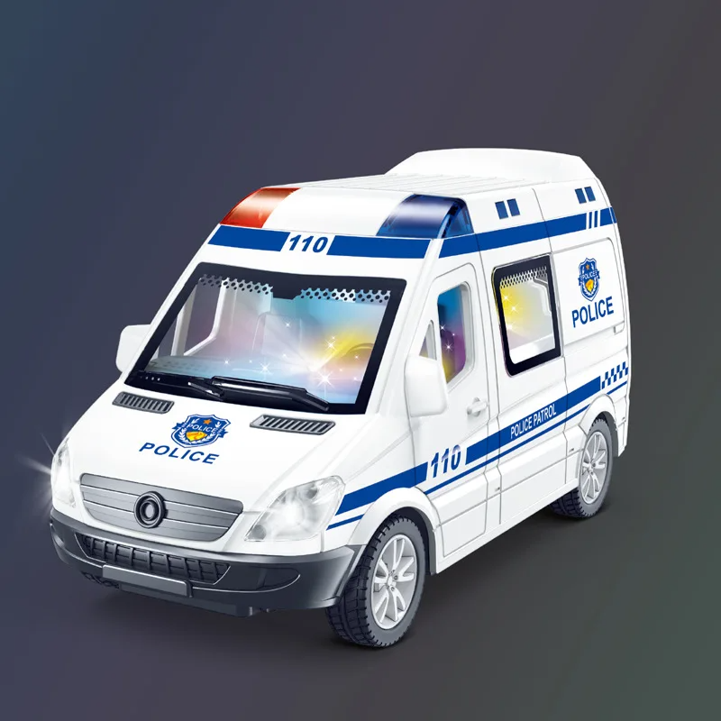 Diecast Emergency Vehicle Toy Set With Siren Sound Flashing Lights Mini Car Model Collection For B 1