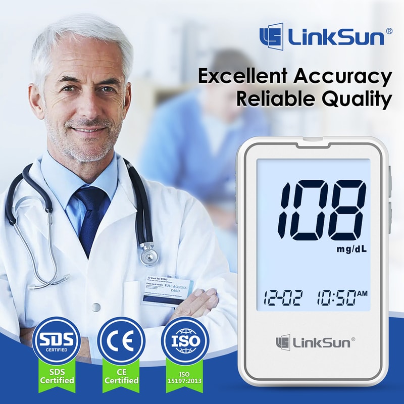LinkSun Blood Glucose Meter Kit Fast Accurate Diabetes Testing Machine With Strips Lancets Glucom 1