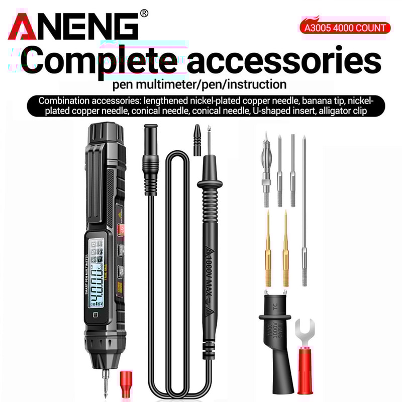 Professional ANENG Digital Multimeter Pen Counts AutoRanging Meter NonContact ACDC Voltage Ohm Diod 5