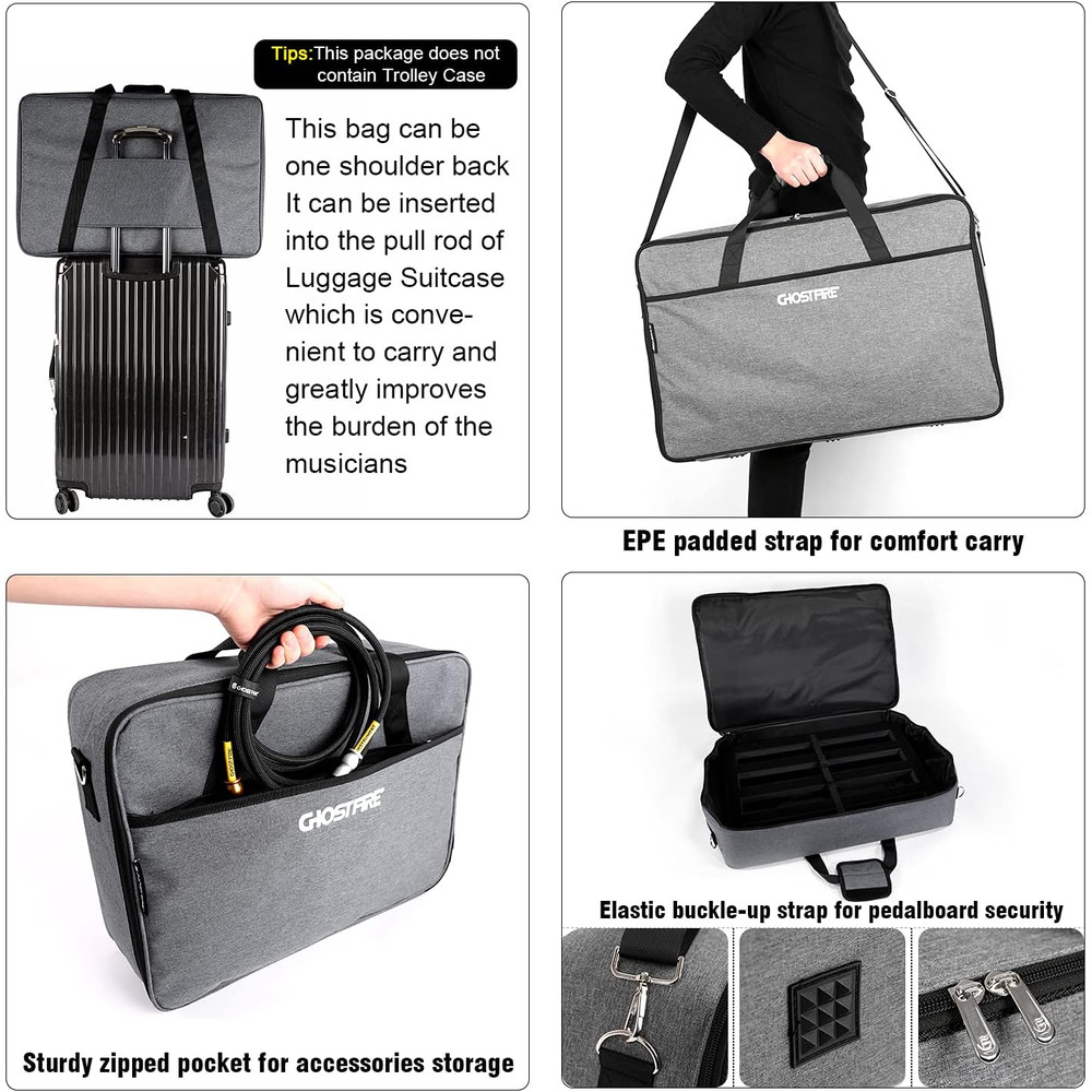 Ghost Fire Aluminum Alloy Super Light Portable Guitar Pedal Board Multiple Sizes Effect Pedalboard 5