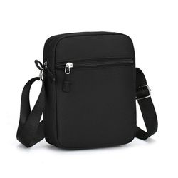 durable oxford shoulder bag, mini black mobile phone bag waist pack for men, secure crossbody travel pouch