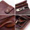 Genuine Leather RFID Wallet For Men Vintage Short Wallet With Coin Pocket Card Holders Zipper Pock 5