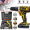 Rechargeable Cordless Drill Screwdriver With Lithium Battery Display Impact Function Multifunction 7