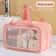 Portable DryWet Separation Double Transparent PU Makeup Bag Travel Cosmetic Organizer Washing Bag 4