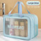 Portable DryWet Separation Double Transparent PU Makeup Bag Travel Cosmetic Organizer Washing Bag 6