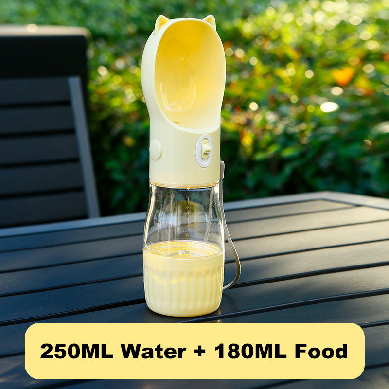 Travel Portable Dog Water Bottle With Food Cup For Pets Outdoor Drinking And Feeding Dispenser 2