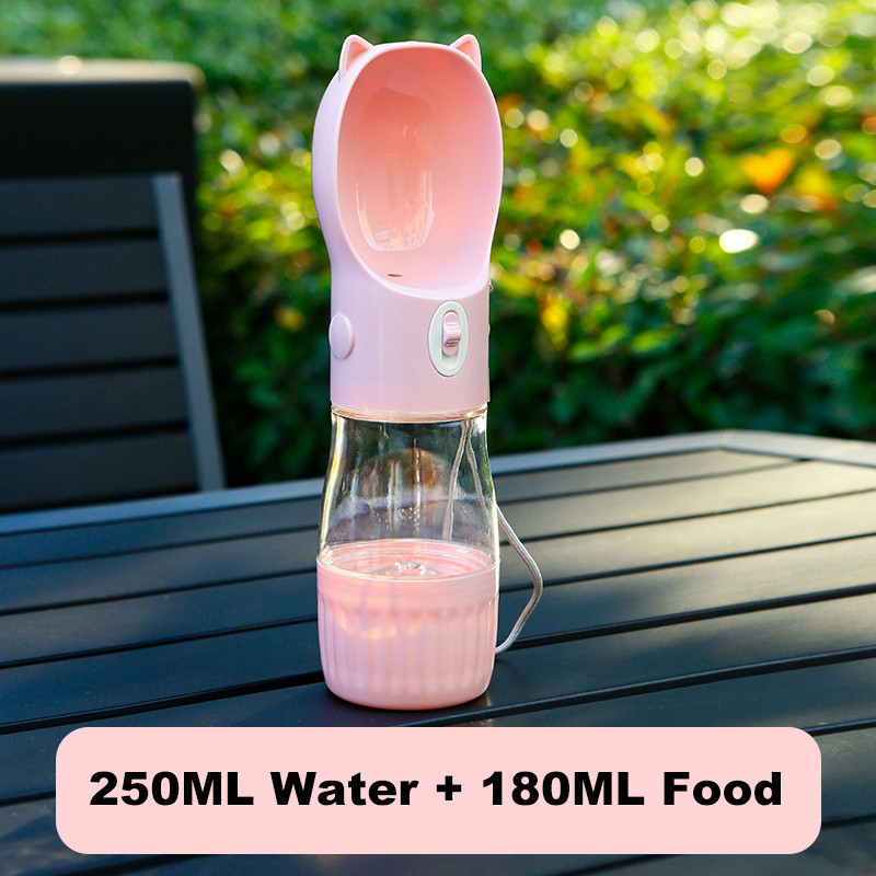 Travel Portable Dog Water Bottle With Food Cup For Pets Outdoor Drinking And Feeding Dispenser 5