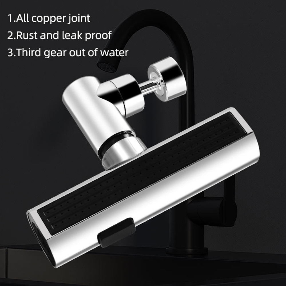 Universal Swivel Extension Faucet with Kitchen Waterfall Three-Mode Splash-Proof Nozzle, Multi-Function Sink Tap