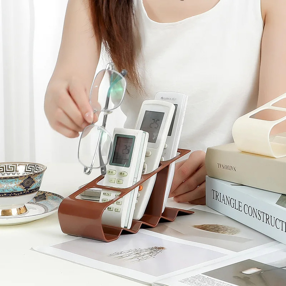 Practical Slots Remote Control Storage Holder TVDVDVCR Organiser Desktop Bracket Home Office Stora 2