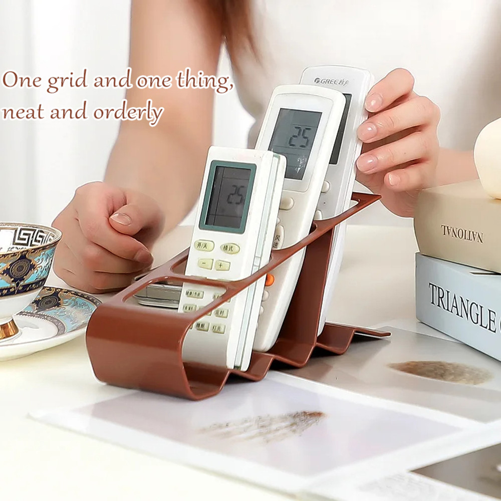 Practical Slots Remote Control Storage Holder TVDVDVCR Organiser Desktop Bracket Home Office Stora 3