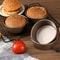 4 Inch Carbon Steel Cake Pan Mold, Mini Round Tart & Cheesecake Pan for Air Fryer, Oven, DIY Bakery Bread Jelly Pudding