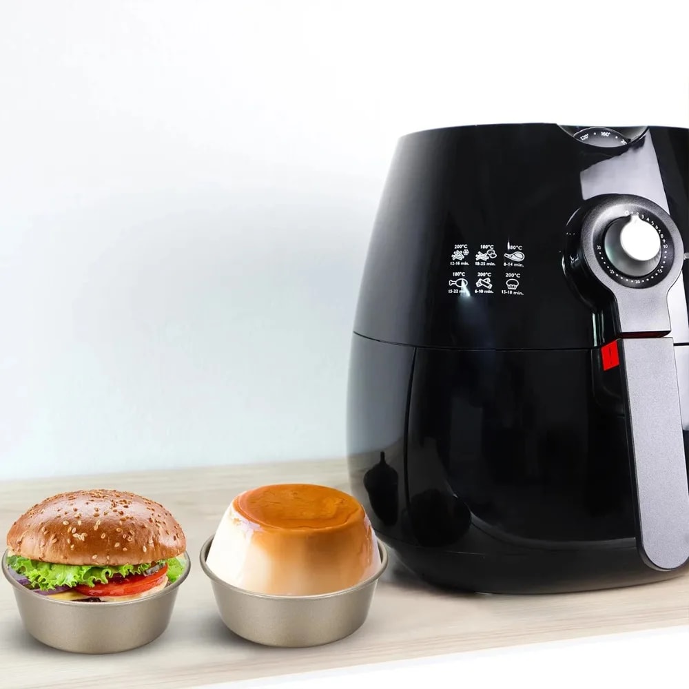 4 Inch Carbon Steel Cake Pan Mold, Mini Round Tart & Cheesecake Pan for Air Fryer, Oven, DIY Bakery Bread Jelly Pudding