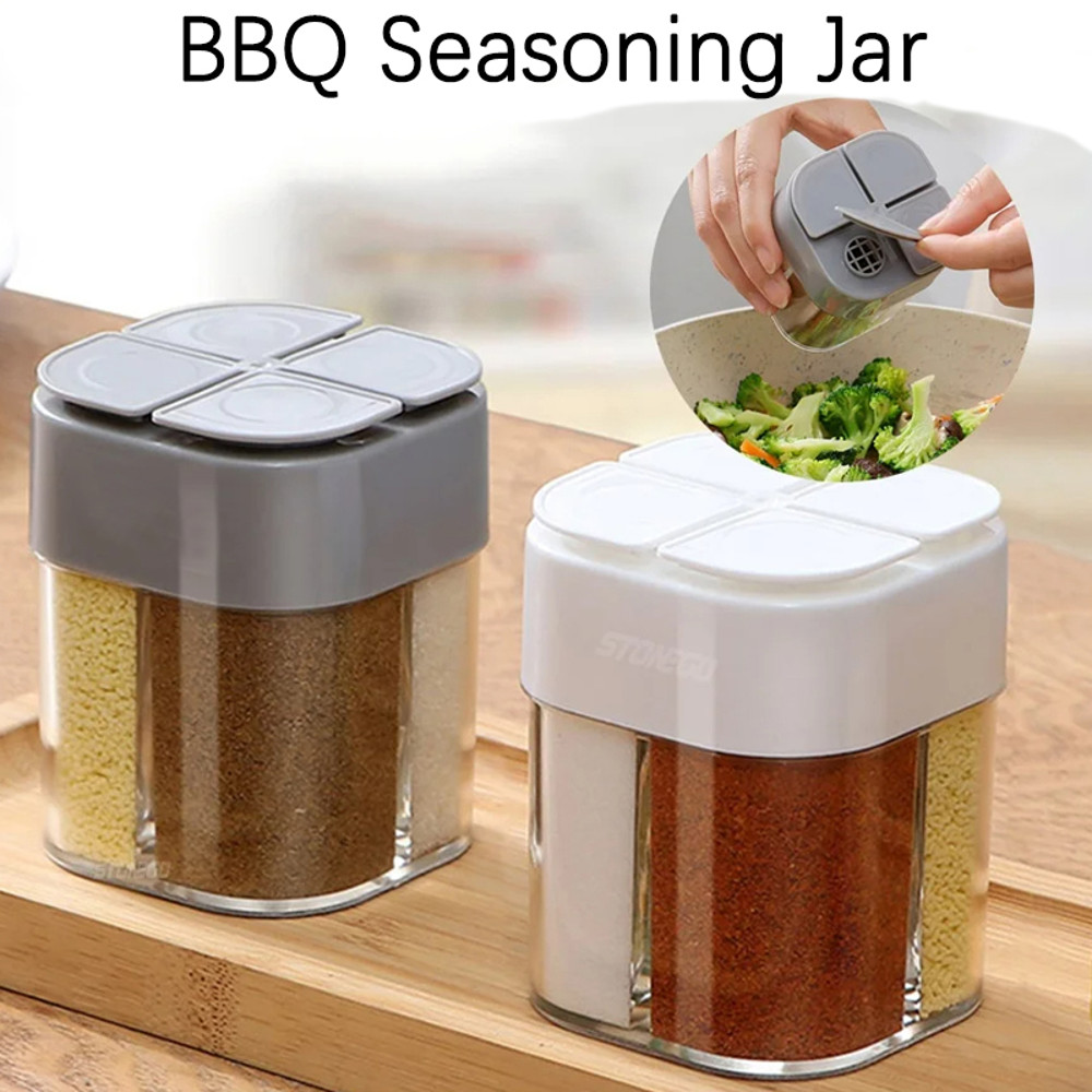 Plastic Seasoning Jar Spice Container Bottle With Salt And Pepper Shaker For BBQ Camping Kitchen C 1
