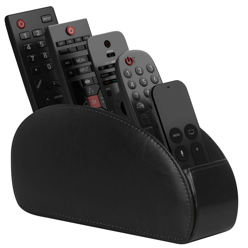 Premium Leather Remote Control Holder With Compartments Remote Control Box Desktop Organizer For Me 1
