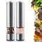 Electric Salt Pepper Grinder Set One Handed Operation Stainless Steel Spice Mill With LED Light Adj 0