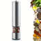 Electric Salt Pepper Grinder Set One Handed Operation Stainless Steel Spice Mill With LED Light Adj 6