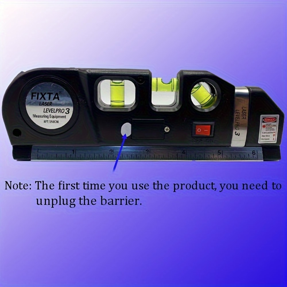 Multipurpose Laser Level Kit, Easy to Use Cross Line Laser Tool with Standard Level & Measure Tape Ruler