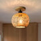 Retro LED Bamboo Woven Ceiling Lamp For Corridor Aisle Living Room Decorative Woven Lamps Natural 0
