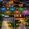 Outdoor Solar Pathway Lights with RGB Color Changing & Warm White Modes, IP Waterproof LED Solar Yard Lamp for Driveway