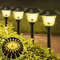 Outdoor Solar Pathway Lights with RGB Color Changing & Warm White Modes, IP Waterproof LED Solar Yard Lamp for Driveway