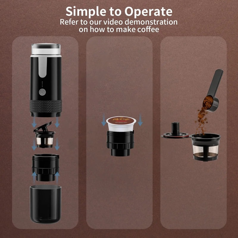 Portable Coffee Machine Electric Capsule Ground Coffee Brewer Compact Coffee Maker Fits Capsule P 2