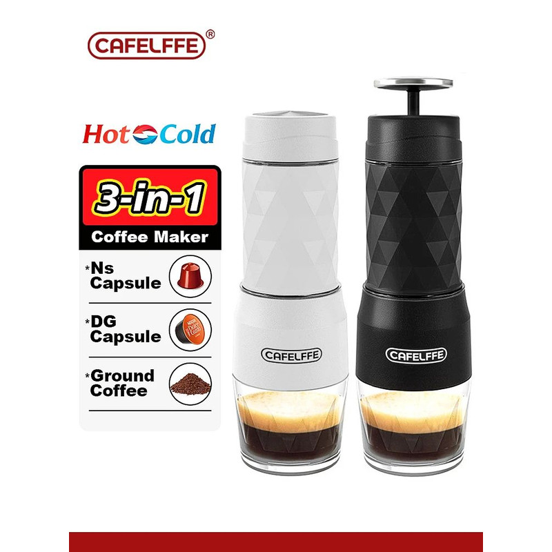Cafelffe Portable Coffee Machine HotCold Water Manual Espresso Maker For Capsule Ground Hand Press 1