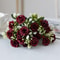 Artificial Flower Head Fork Silk Rose for Wedding Bridal Bouquet, Christmas Wreath, Vase Decor, Home Bonsai & DIY Craft