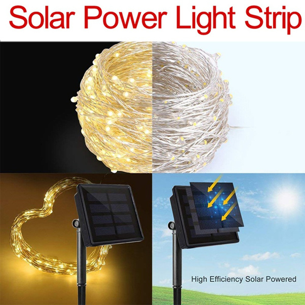 LED Solar Light Outdoor Garden Fairy String Light Waterproof Twinkle Lamps for Christmas Tree Patio Party Decoration